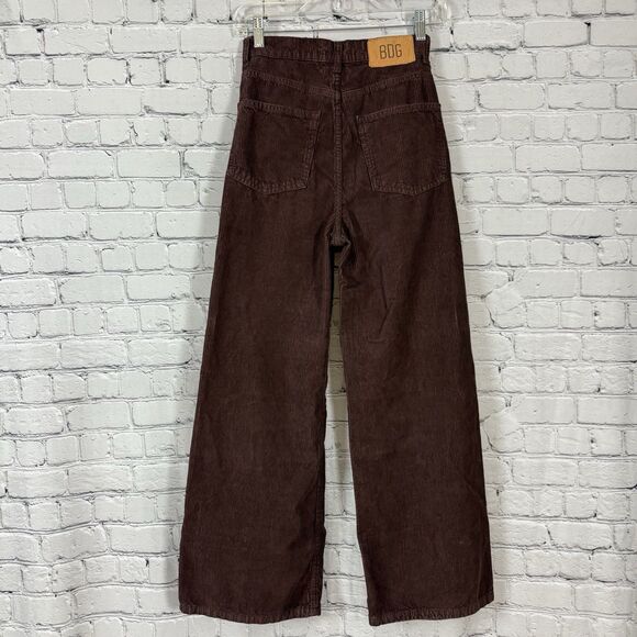 BDG Urban Outfitters High and Wide Corduroy Pants Brown Womens Size 24 Cotton - Picture 4 of 12
